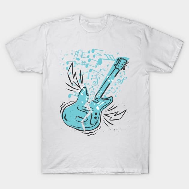 Guitar Musical Notes T-Shirt by MajorCompany